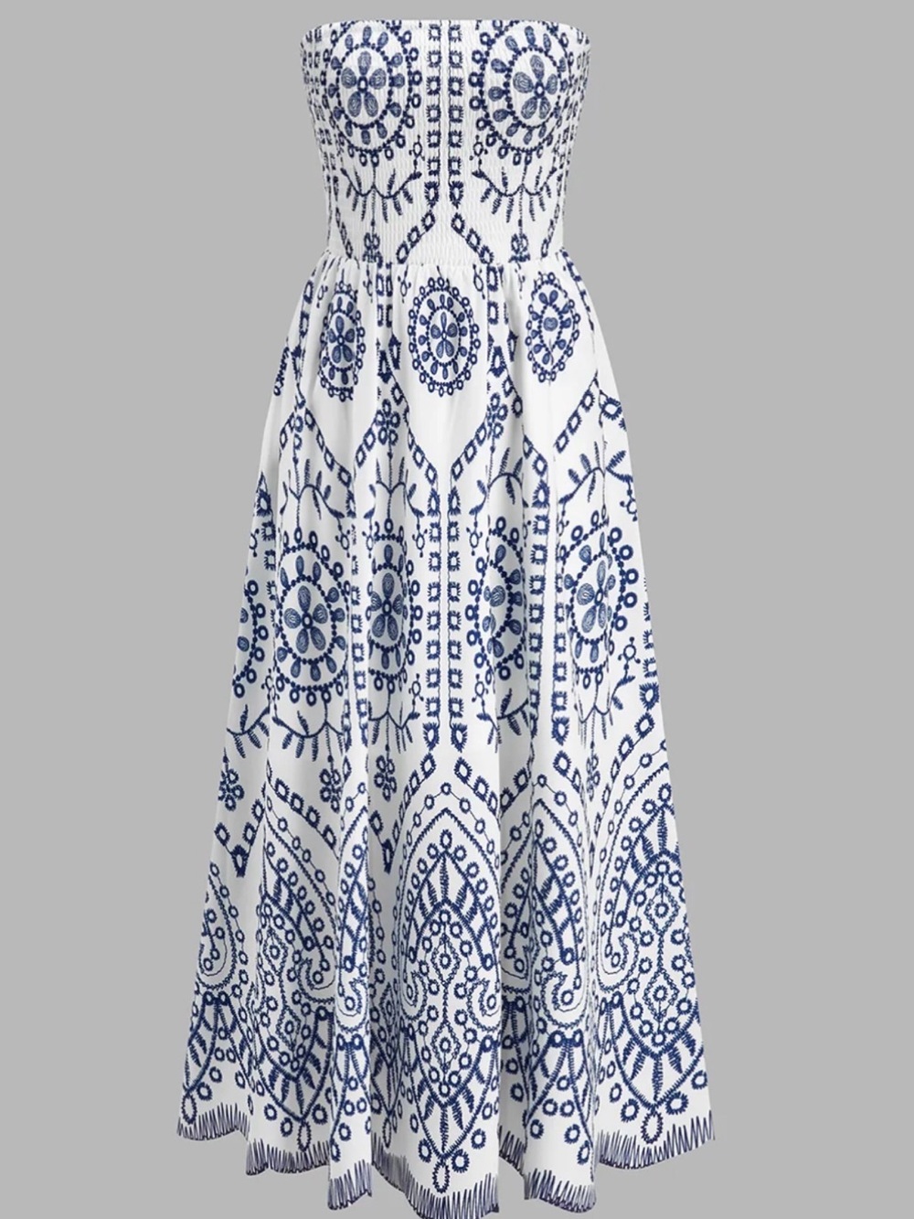 Strapless Boho Maxi Dress
